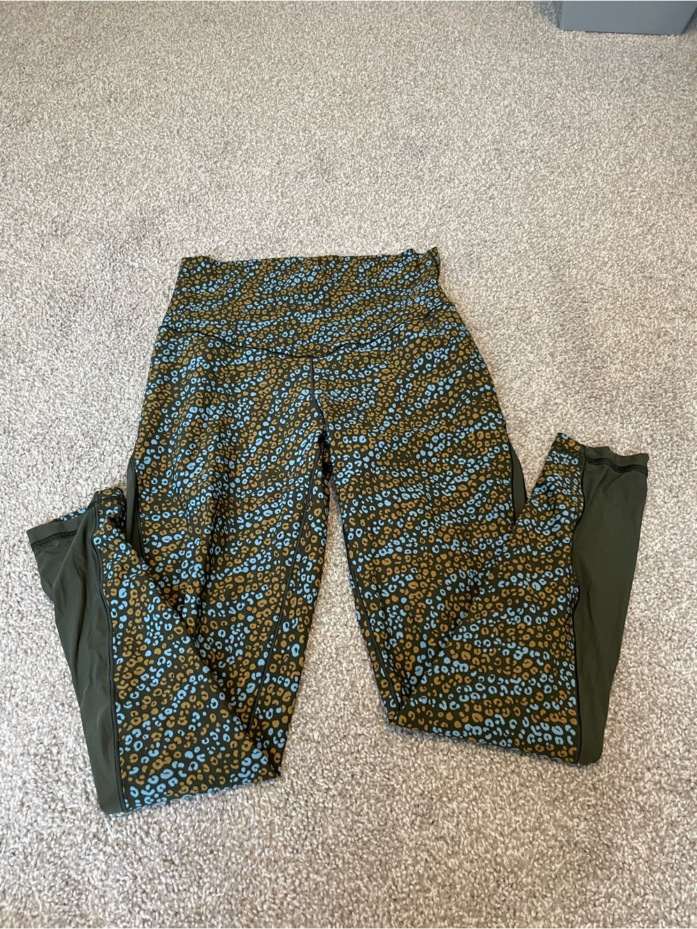 Green Blue Brown Aerie Cheetah Print Leggings
